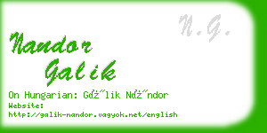 nandor galik business card